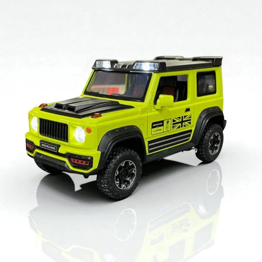 Joy Junction 1:24 Suzuki Jimny Off-Road Diecast Model – Lime Green | Openable Doors, Pull-Back Action, Lights & Sound (JJ269) - Jaiman Toys
