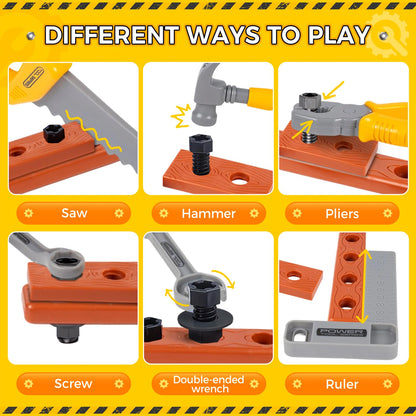Kids Tool Set with Toy Drill & Tool Box | Pretend Play Construction Toys for Boys 3–6 Years