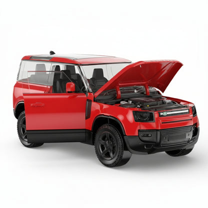 RASTAR 1:24 Scale Land Rover Defender 90 Diecast Model Car – Red SUV | Premium Metal Collectible with Opening Doors