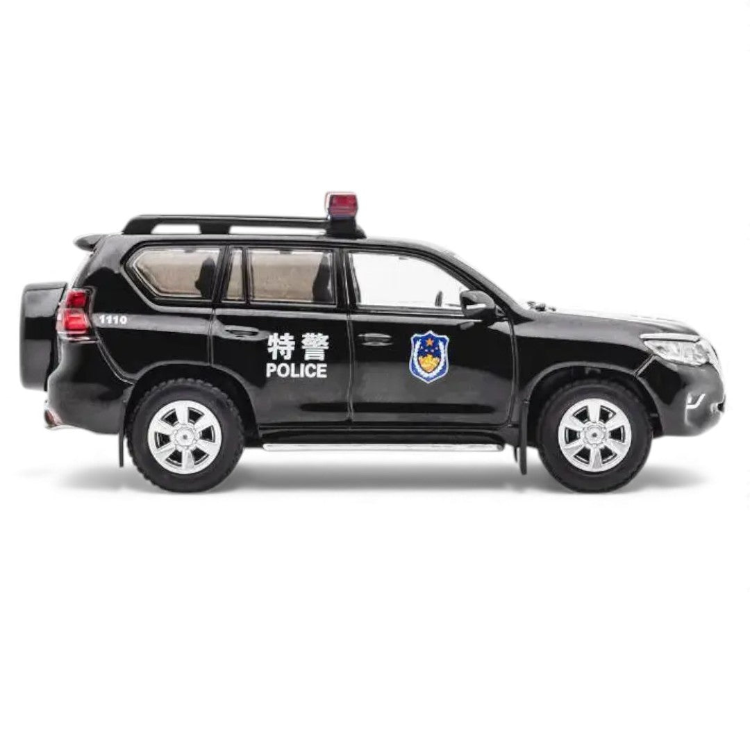 Toyota Land Cruiser Prado 150 – S.W.A.T Version (Black) | 1:64 Diecast Model Car