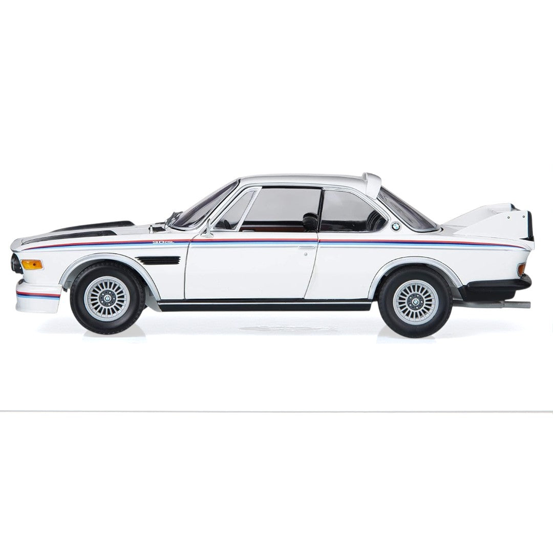 Majorette – Collection Series | 1975 BMW 3.0 CSL – White with Red & Blue Stripes | 1:64 Die-Cast Model Car