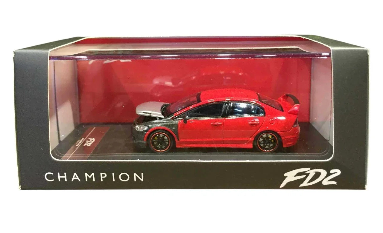 Champion 1:64 Honda Civic (FD2) Mugen RR Silver/Red – Diecast Car Model - Jaiman Toys