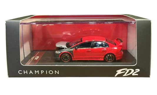 Champion 1:64 Honda Civic (FD2) Mugen RR Silver/Red – Diecast Car Model - Jaiman Toys
