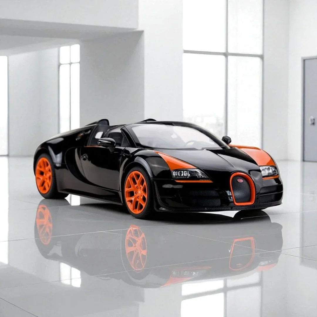Rastar 1:18 Bugatti Veyron 16.4 Grand Sport Vitesse diecast scale model car collectible-WITH Openable door -black (43900) - Jaiman Toys