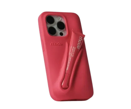 Rhode Fall Lip Case for iPhone 15 Pro – text treat tint | Soft Silicone Case with Lip Balm Included - Jaiman Toys