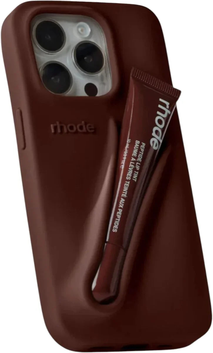 Rhode Fall Lip Case for iPhone 15 ProMax – espresso | Soft Silicone Case with Lip Balm Included - Jaiman Toys