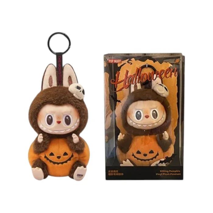 LABUBU Happy Halloween Party – Sitting Pumpkin Vinyl Plush Pendant - Jaiman Toys