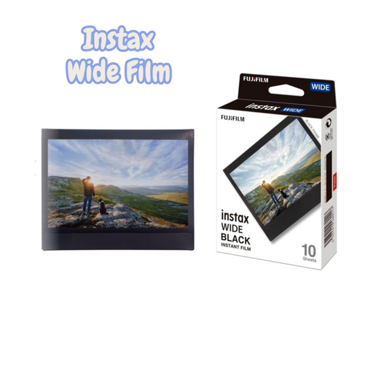 Fujifilm Instax Wide Frame Film, Black For Wide Instax Camera - 1 Pack of 10 films