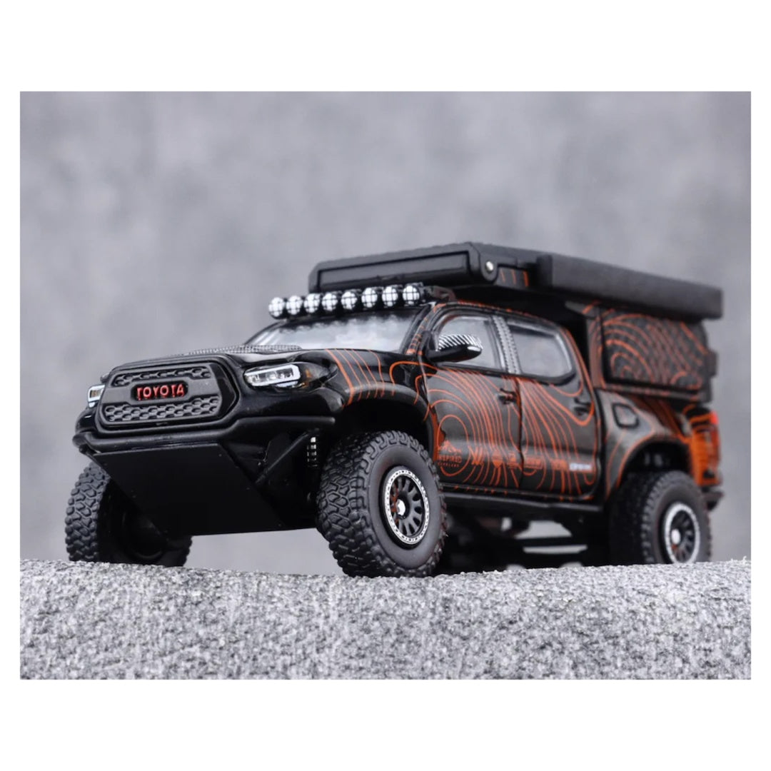 GCD 1:64 Toyota Tacoma N300 Widebody Camper – Black | Premium Diecast Model Truck