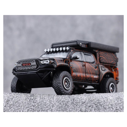 GCD 1:64 Toyota Tacoma N300 Widebody Camper – Black | Premium Diecast Model Truck