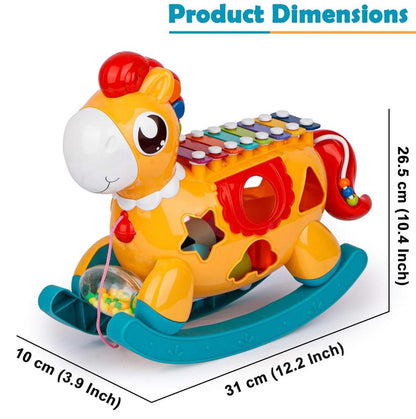 Huanger Musical Piano Toy for Kids – Baby Activity Piano with Lights & Shape Sorter (18+ Months)