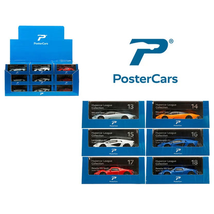 PosterCars 1:64 Hypercar League Collection – 6-Piece Diecast Model Set (Porsche, Lamborghini, McLaren)