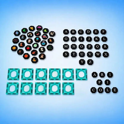 ITPlay Word Builder Learning Magnetic Tiles 72 Pcs Educational Construction & Spelling Learning Set for Kids