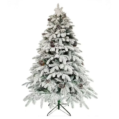 SWEN Eaton 4-Feet Christmas Tree with Frosted Tips & Pine Cones | Snow-Kissed Decorative Holiday Tree