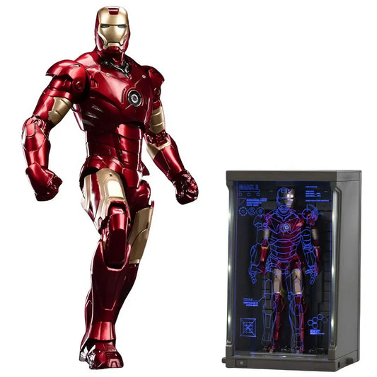 Iron Man Mark 3 with Hall of Armor 6-Inch – Hologram Light-Up Display Case | ZD Toys Collector Edition
