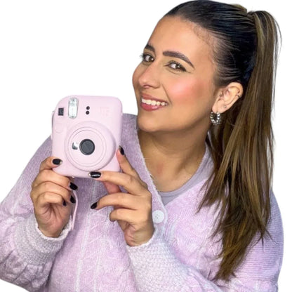 (Damage Box ) Instax Mini 12 Instant Camera With Strap, 2× AA Batteries & User Manual – Lilac Purple