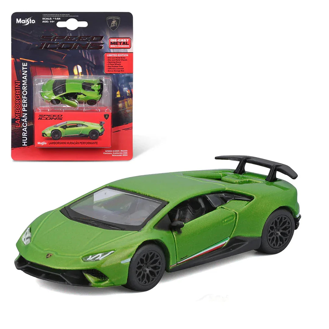 Maisto 1:64 Lamborghini Huracan Performante – Green | Licensed Diecast Supercar Model - Jaiman Toys