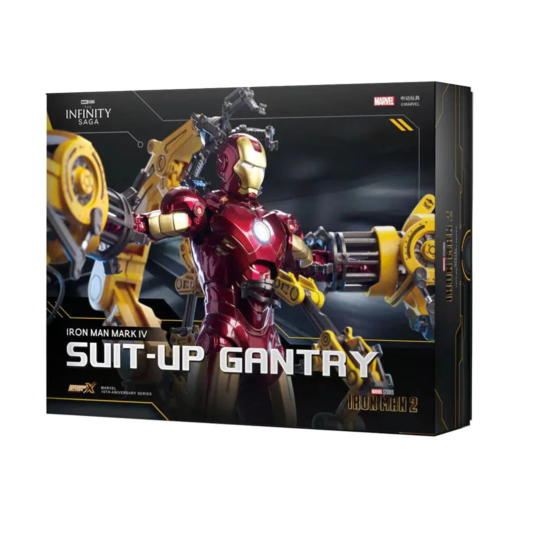 ZD Toys Marvel Iron Man Mark IV Diecast 1/6 Scale Figure with Suit-Up Gantry Set Battery-Operated Mechanical Arms