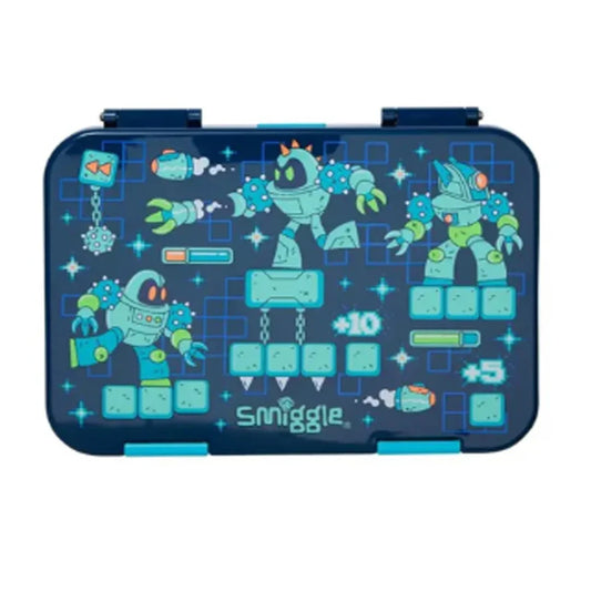 Smiggle Space Aliens Happy Medium Bento Lunchbox 758ml | Leakproof Kids Lunch Box - Robots