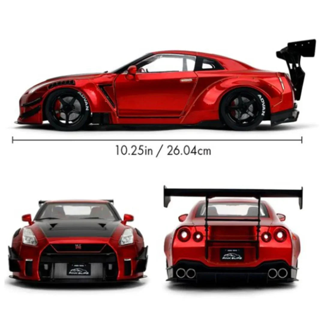 Jada Toys Pink Slips Nissan GT-R R35 LB Kit 1.5 Red & Black 1:18 Diecast Model Car - Jaiman Toys