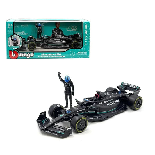 Bburago 1:24 Mercedes-AMG F1 W14 #63 – George Russell Diecast Car with Driver Figurine