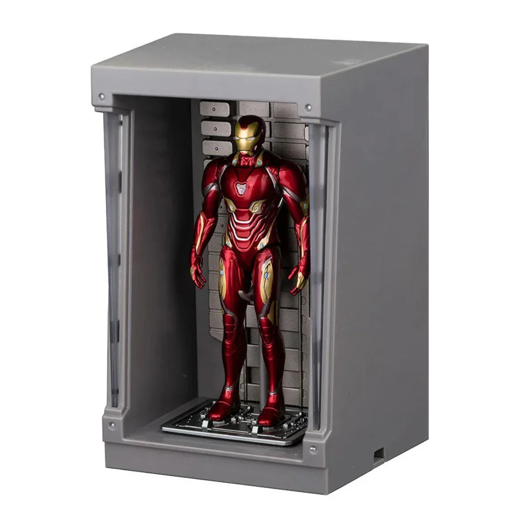 Marvel Iron Man Hall of Armor – Mark 50 (4-Inch Figure) Light-Up Display Chamber | Articulated Iron Man Action Figure with LED Armor Pod