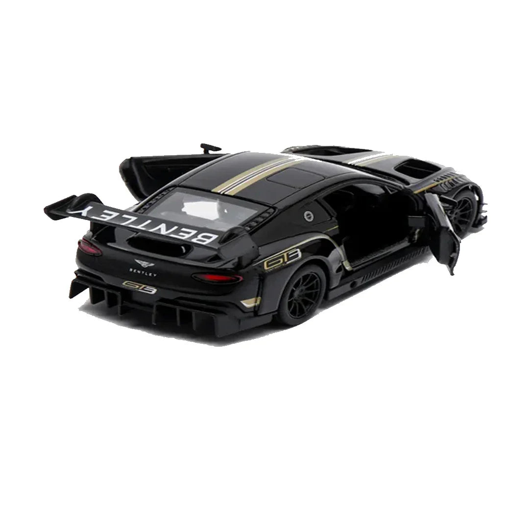 KiNSMART 2018 Bentley Continental GT3 – 1:38 Scale Die-Cast Model Car – Pullback Action Collectible - Black - Jaiman Toys