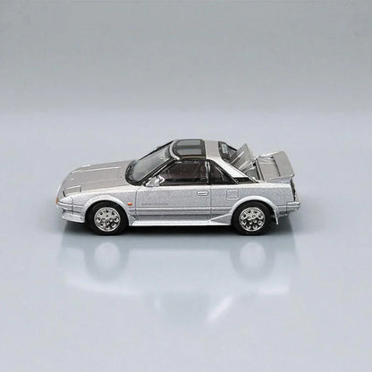 Hoda Japan 1:64 TOYOTA MR2 1600G-LIMITED SUPER CHARGER 1988 T Bar Roof Metalic Silver HJ643056AGM Diecast Car Model - Jaiman Toys