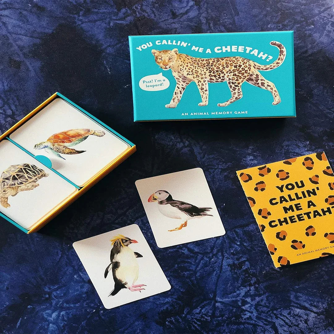 You Callin’ Me a Cheetah? I’m a Leopard! – Fun Animal Memory Card Game for Kids & Families - Jaiman Toys