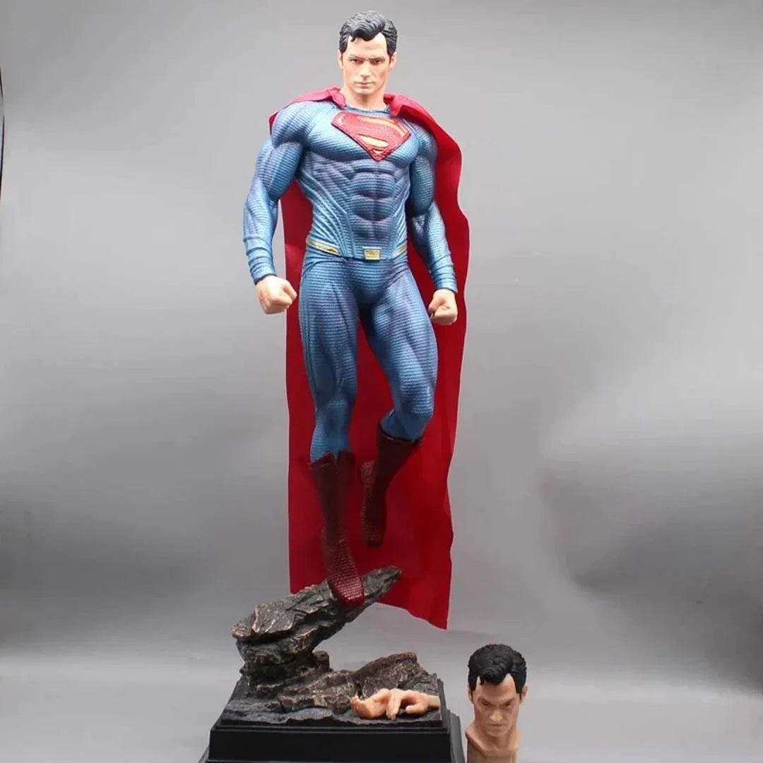 Superman Premium Action Figure – 50cm Collectible Statue with 2 Interchangeable Heads & Light-Up Eyes | DC Comics Hero Edition HW - Jaiman Toys