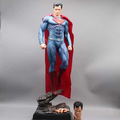 Superman Premium Action Figure – 50cm Collectible Statue with 2 Interchangeable Heads & Light-Up Eyes | DC Comics Hero Edition HW - Jaiman Toys