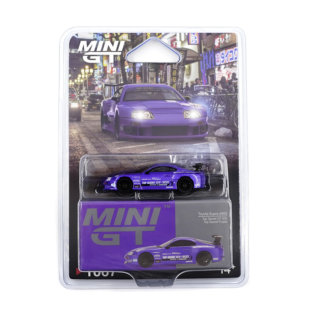 Mini GT 1;64 Toyota Supra A80 Top Secret GT-300 – Purple LHD