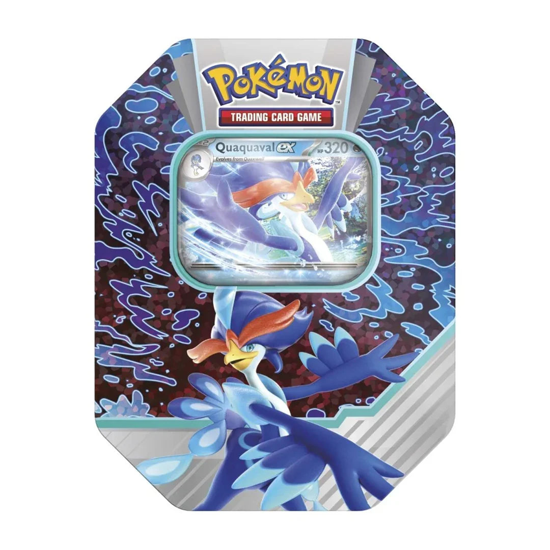Original Pokémon TCG Paldea Partners Tin – Quaquaval EX | Premium Pokémon Card Collectible Tin for Kids & Fans