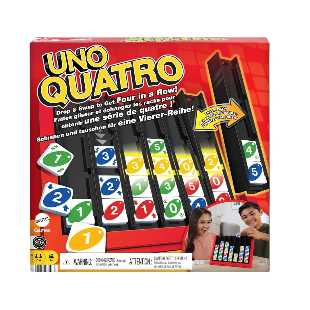 Mattel Games UNO Quatro – Family & Party Card Game (2-4 Players)