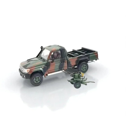 Rhino Model 1:64 Toyota LC79 Armed Pickup – Military Green Camouflage with Anti-Aircraft Gun (RM64-AP-04) - Jaiman Toys