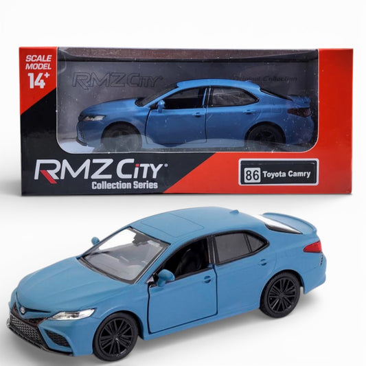 RMZ City 1:36 Toyota Camry (86) Die-Cast Car – Light Blue | Openable Doors, Pull Back & Go
