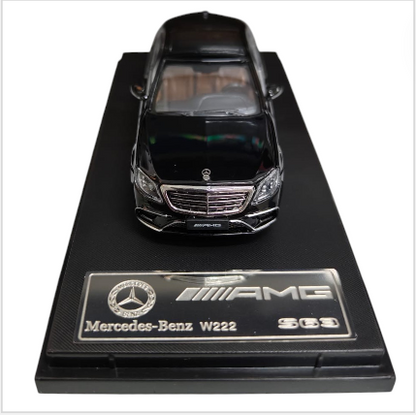 RM 1:64 Mercedes-Benz Mercedes-AMG S63 W222 Open Roof Black Die-Cast Model Car | Premium Luxury Sedan Collectible