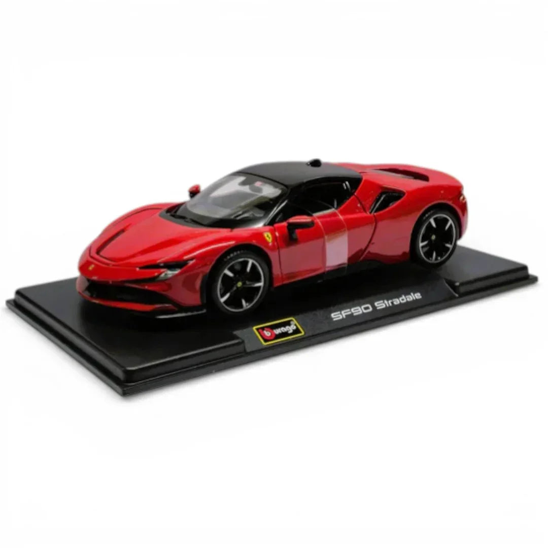 Bburago 1:24 Scale Ferrari SF90 Stradale Diecast Car Model – Official Licensed Collector’s Edition | Premium Red Alloy Sports Car (14+)