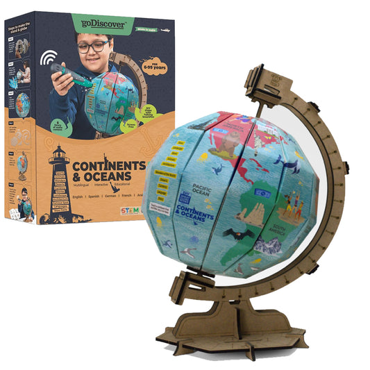 goDiscover Interactive Talking Globe with Smart Pen | Multilingual Geography Learning Toy for Kids