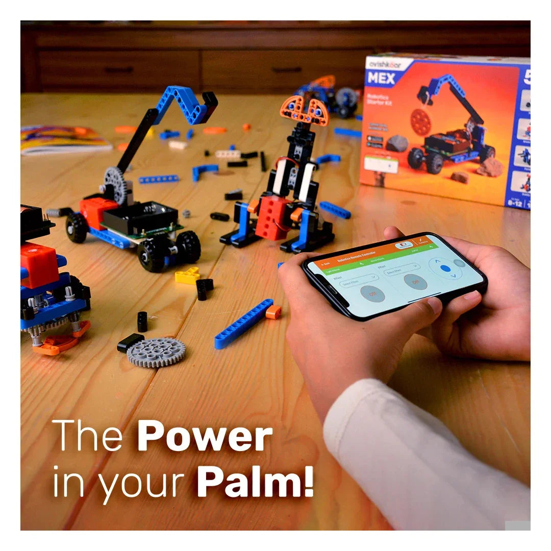 MEX 5-in-1 Robotics Starter Kit for Kids | DIY STEM Educational Toy with App Control (Ages 8–12)