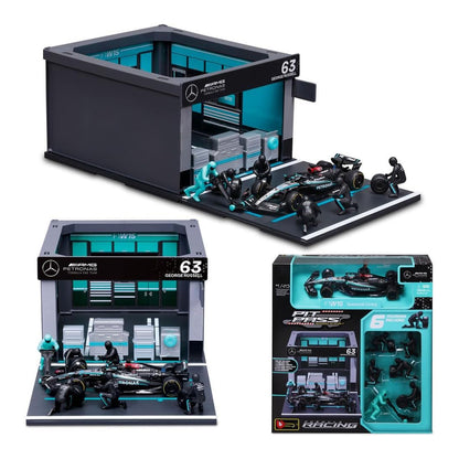 Bburago Pit Pass F1 Diorama Playset Mercedes-AMG Petronas W15 1:43 with 6 Figurines