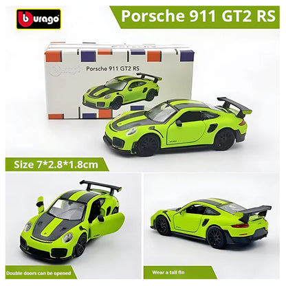 Bburago Porsche 911 GT2 RS Green Die-Cast Car 1:64 Scale