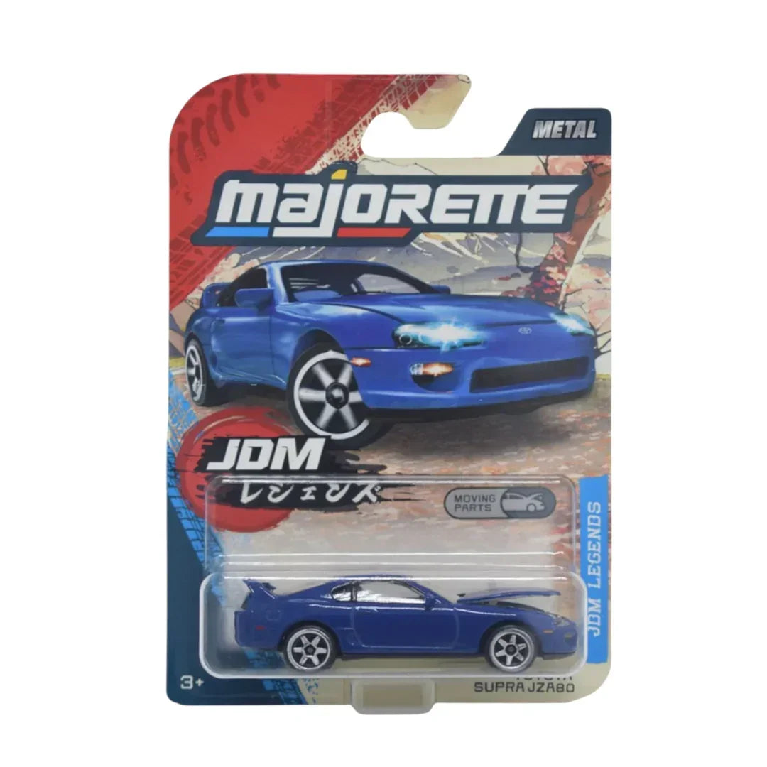 Majorette JDM Legends Premium Toyota Supra JZA80 Blue Die-Cast Car | 1:64 Scale | Metal Body