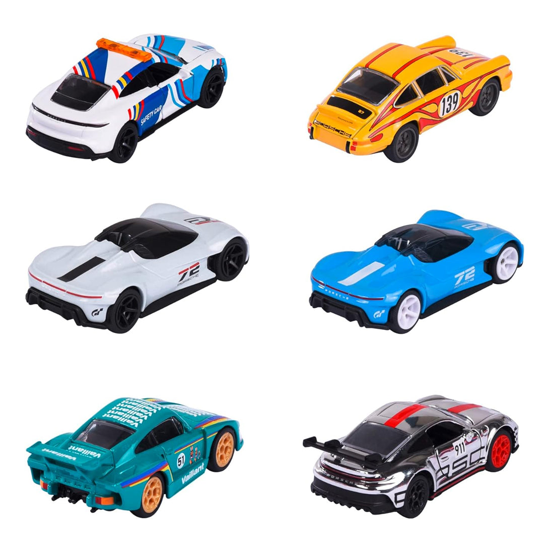 Majorette Porsche Edition Die-Cast Cars Set of 6 | Premium 1:64 Scale Licensed Models | Ages 3+