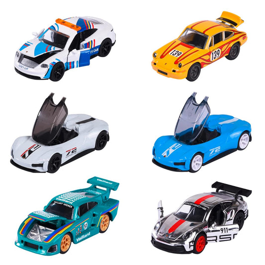 Majorette Porsche Edition Die-Cast Cars Set of 6 | Premium 1:64 Scale Licensed Models | Ages 3+