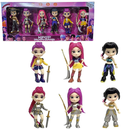 K-pop Warrior Dolls 6 Pieces – Demon Hunters 10 cm Collectible Figurines Set