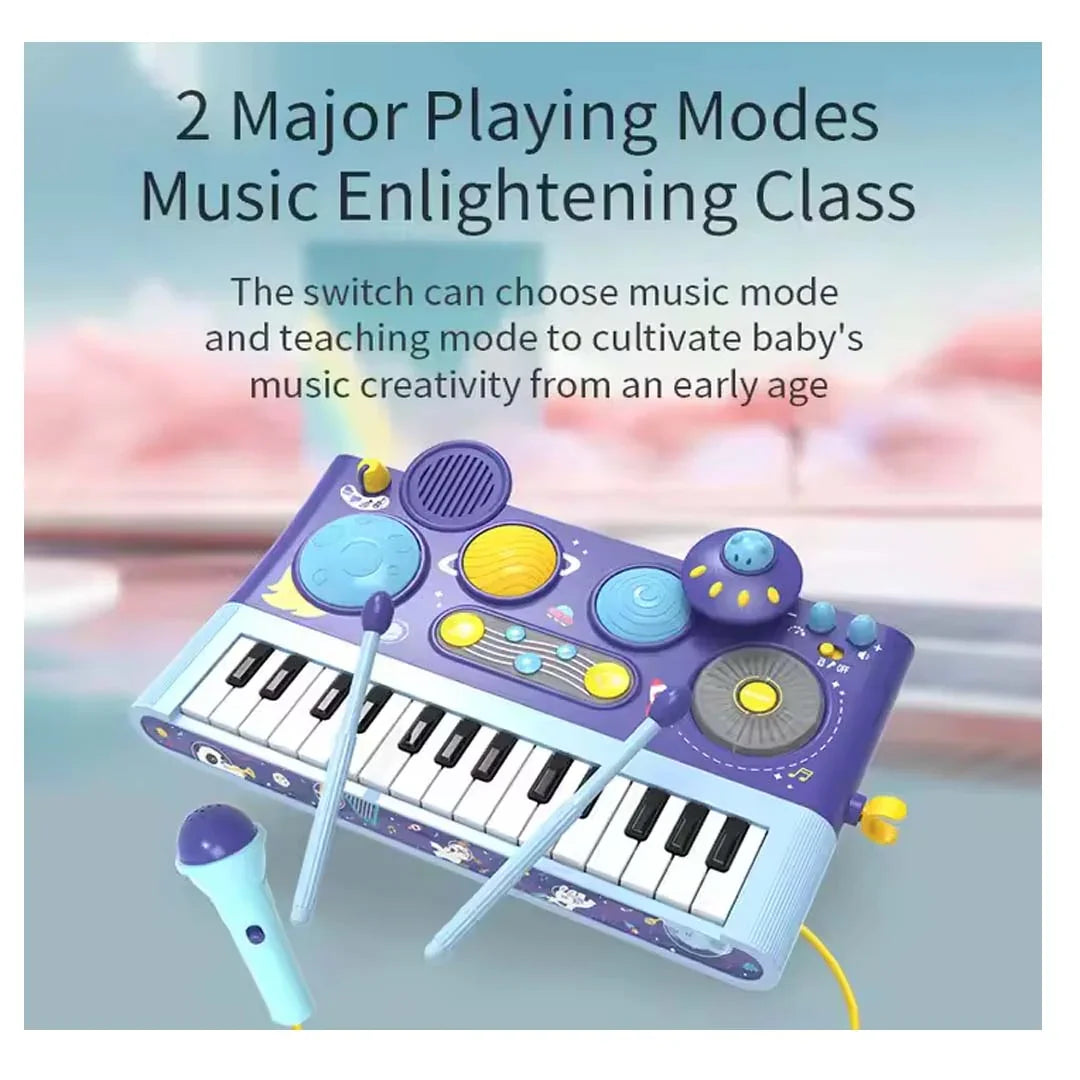 Early Learning Piano Keyboard Toy Infant Toys – Electronic Music Set with Microphone, Lights & Educational Modes for Kids & Toddlers - Jaiman Toys