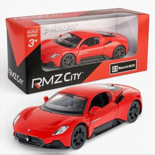 RMZ City 1:36 Maserati MC20 Die-Cast Car – Red | Openable Doors, Pull-Back Action