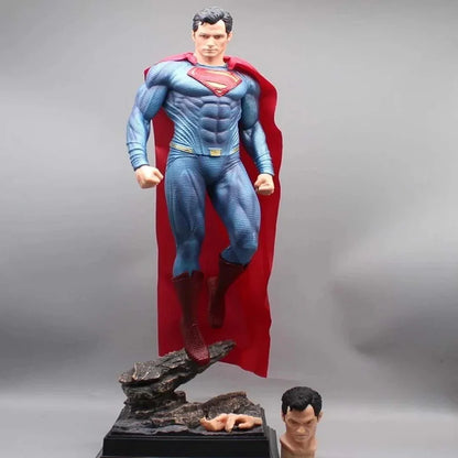 Superman Premium Action Figure – 50cm Collectible Statue with 2 Interchangeable Heads & Light-Up Eyes | DC Comics Hero Edition HW - Jaiman Toys