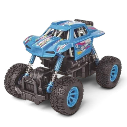 Hot Wheels 1:32 Scale Desert Fighter Off-Road 4x4 Truck with Spring Suspension, Oversized Rubber Tyres & Roll-Cage Design for Kids Ages 3+ – Blue
